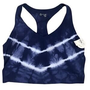 New Offline Aerie Sport Bra Womens XL Blue Tie Dye Full Coverage Racerback NWT